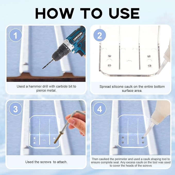 Taiyin 10 Pack Large Snow Guards for Metal Roofs 4 x 3 x 3 Inch Jumbo Ice Guard Snow Block Stops for Prevent Sliding, Without Screws or Adhesive (Clear)