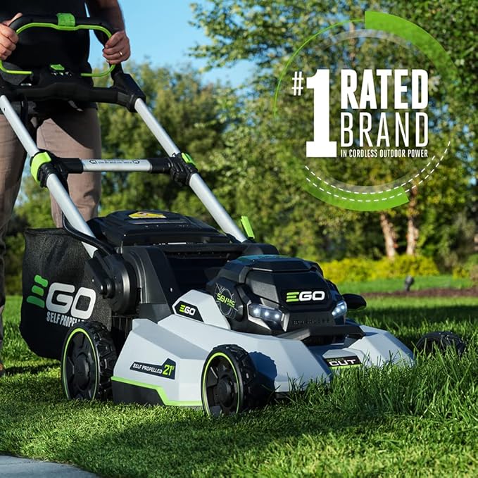 EGO POWER+ Electric Lawn Mower, Self-Propelled Cordless with Select Cut and Touch Drive, Includes 56V 7.5Ah Battery and Rapid Charger – LM2135SP