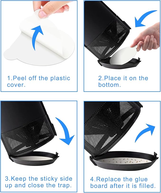 50 Pcs 4.3" Refill Glue Boards Compatible with Katchy, Fenun, Dunaga, and Fvoai Zap H3 M3 Pro, Replacement Sticky Pads for Indoor Insect Fly Mosquito Trap Bug Catcher Catchy Zapper