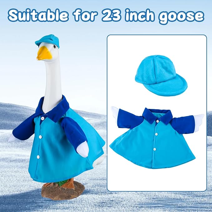 Delivery Porch Goose Outfit for 23'' Plastic Cement Statue Halloween Delivery Lawn Goose Costume Clothes for Garden Yard Patio Party Decoration Indoor Outdoor