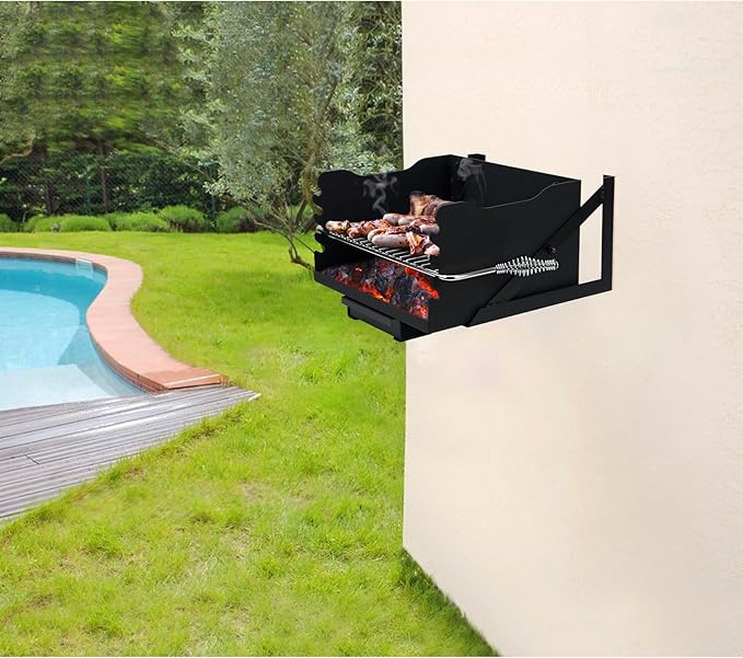 Stanbroil Charcoal Barbecue Grill for Outdoor, Heavy Duty Steel Park BBQ Grill with Stainless Steel Cooking Grate and Above/In Ground Post for Camping and Backyard