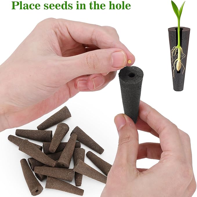 100 pcs Grow Sponges for Hydroponics Compatible with AeroGarden, Hydroponics Growing System Pods, General Hydroponics Rapid Rooter, Starter Plug for Seeds or Cuttings