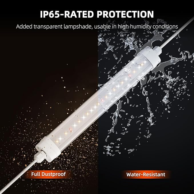 Spider Farmer Glow30 LED Grow Lights Kits, Sunlike Full Spectrum Integrated Plant Waterproof Growing Lamp Supplemental Bars for Grow Tent Indoor Greenhouse Plant Seedling Veg Flower, 4-Pack