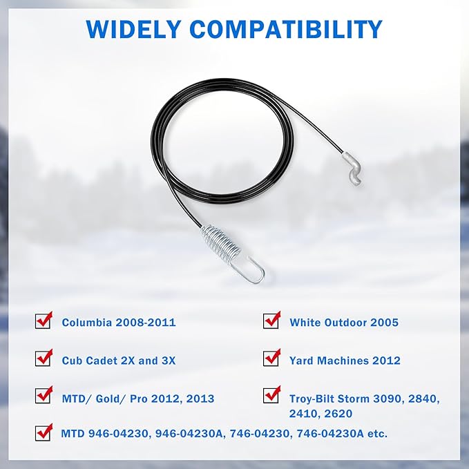 Creative.C 946-04230B Auger Drive Clutch Traction Control Cable for MTD Cub Cadet Troy-Bilt Storm Machines Yard Man Snow Blower Thrower 946-04230 946-04230A 746-04230 746-04230A