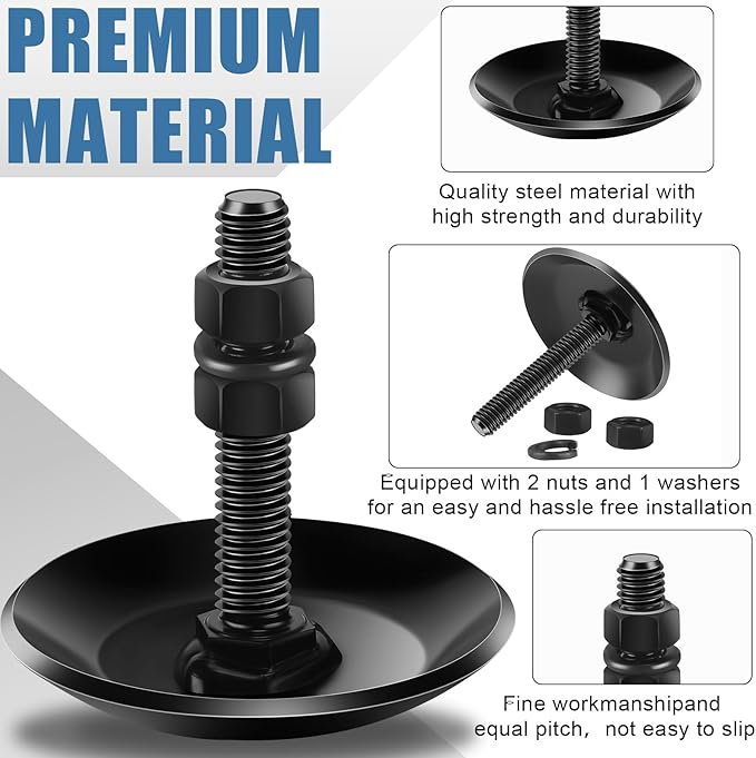 Gisafai 6 Pcs Snow Plow Skid Shoes Heavy Duty Snow Plow Blade Replacement for ATV Durable Snowshoe Replacement Parts Attachments and Accessories for ATV, Include Nuts, Washer