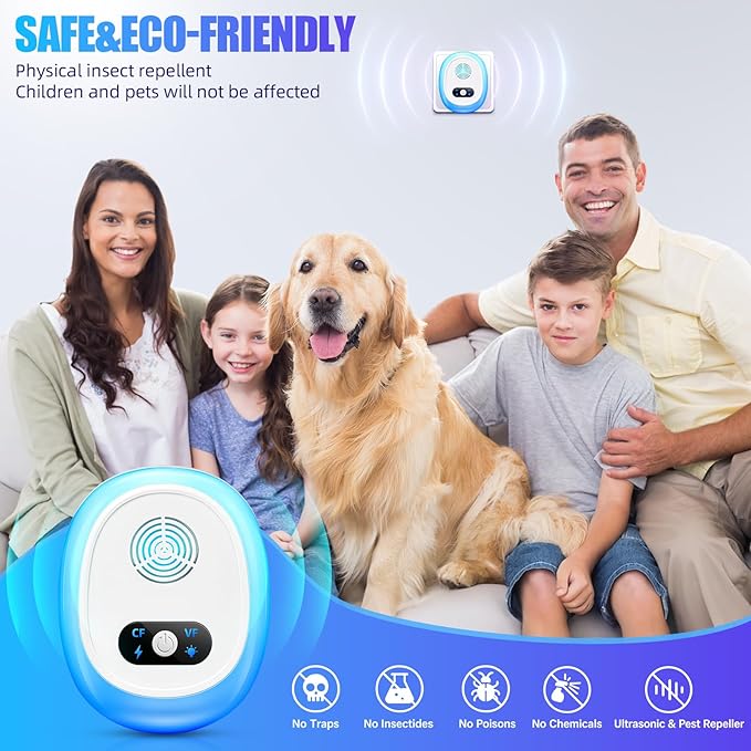 2025 Upgraded Ultrasonic Pest Control Repeller,6 Pack Mouse Rodent Repellent Ultrasonic Plug in Mouse Repellent Indoor for Spider Ant Bug Fly Roach Rat Mice Insect Deterrent,4 Mode Switching