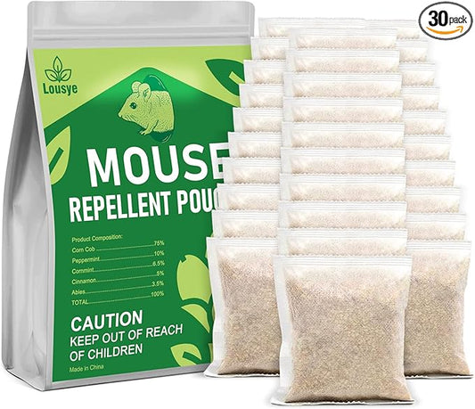 30 Pack Mouse Repellent Pouches,Rodent Repellent for Car Engines,Mouse deterrents That Works,Peppermint Oil to Repel Mice and Rat