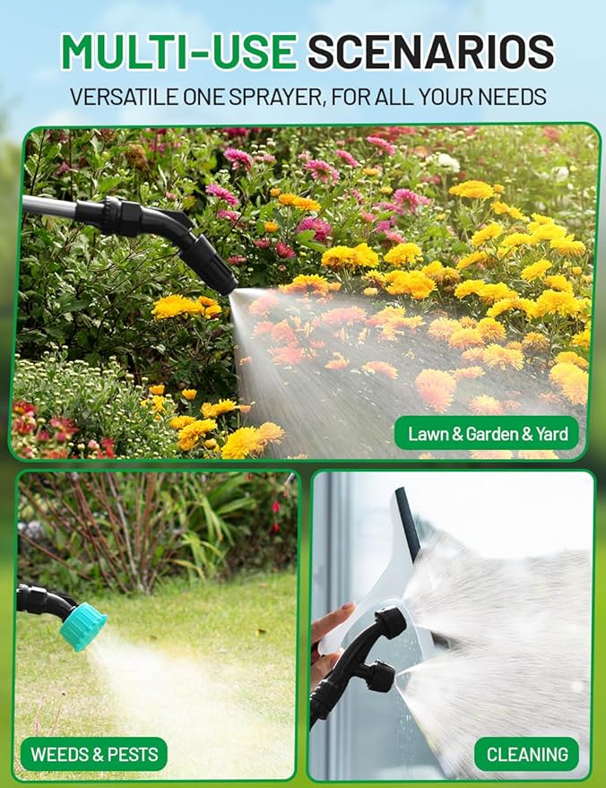 Battery Powered Sprayer 2 Gallon, 7.4V Powful Electric Pump Sprayer in Lawn and Garden with 32'' Wand, Backpack Weed Sprayer for Yard, Fertilizer