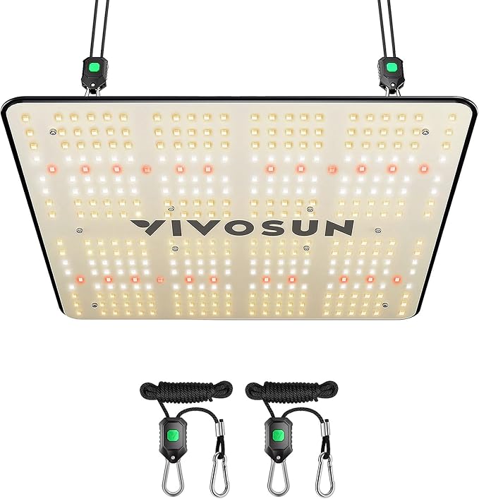 VIVOSUN VS1500 LED Grow Light with Full Spectrum Diodes & Daisy Chain Driver Dimmable Lights Sunlike for Indoor Plants Seedling Veg and Bloom Plant Grow Lamps for 3x3 Grow Tent