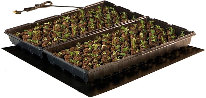 Hydrofarm Jump Start MT10008,45 Watt UL Certified Seedling Seedling & Germination Heat Mat, 20"x20", Black