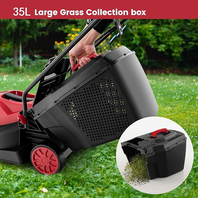Goplus Lawn Mower, Electric Lawn Mowers with Grass Collection Box, 12 AMP Motor, 14" Cutting Deck, 3 Adjustable Cutting Positions, Walk-Behind Small Corded Lawnmower for Garden Farm Yard