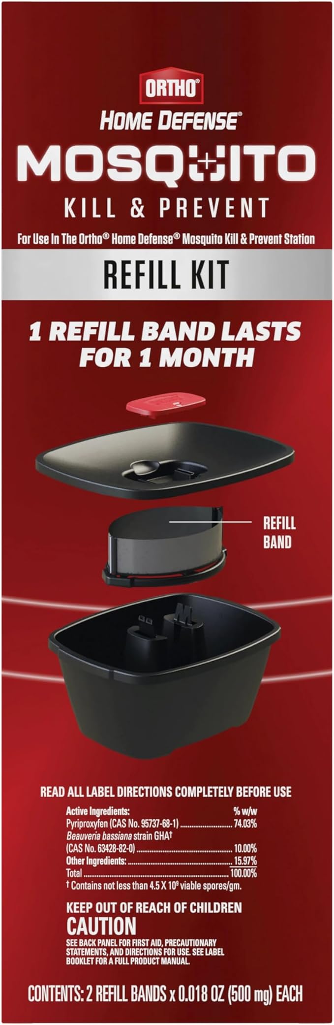 Ortho Home Defense Mosquito Kill and Prevent Refill Kit, for Use in Mosquito Stations, 2 Refill Bands