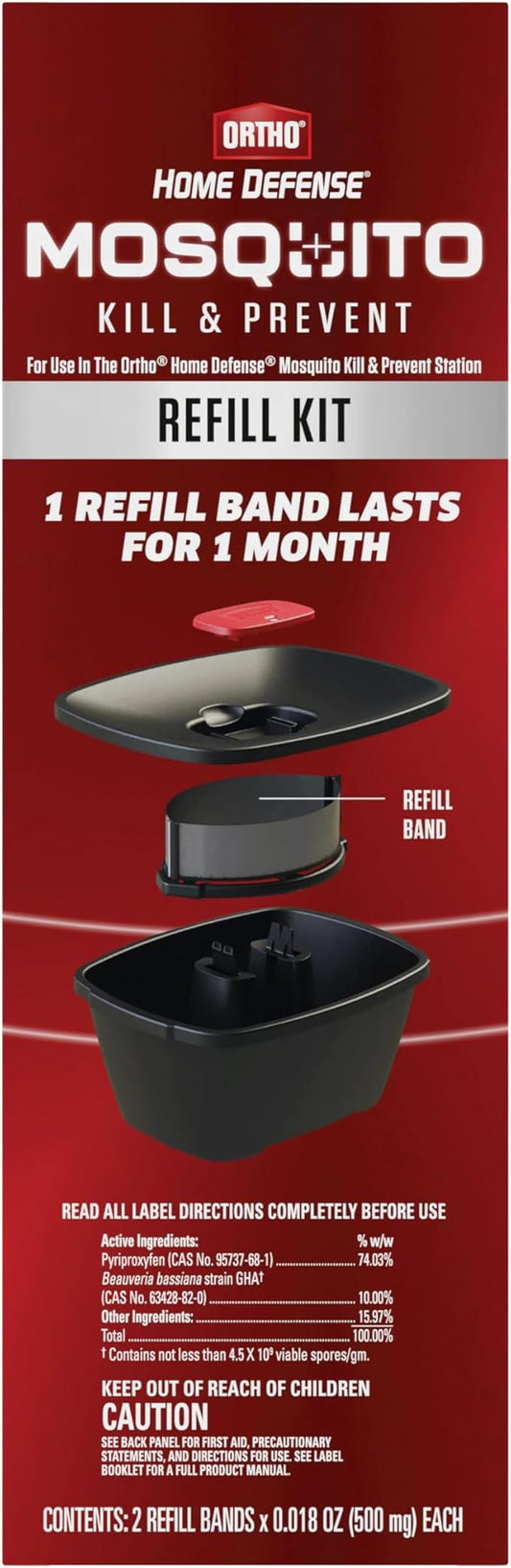 Ortho Home Defense Mosquito Kill and Prevent Refill Kit, for Use in Mosquito Stations, 2 Refill Bands