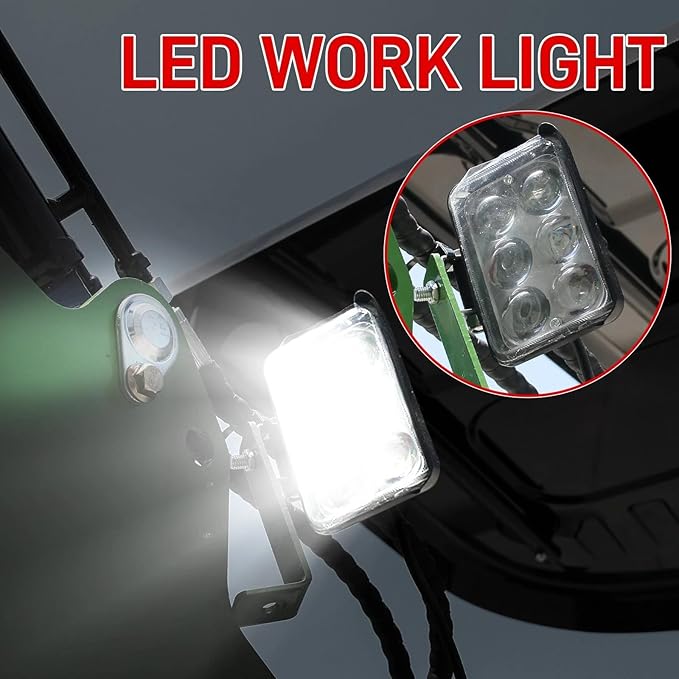 Mini Excavator for 1 Ton B&S Engine with Hydraulic Thumb Clamp,Standard Bucket, 200mm Bucket,Ripper, Mud Bucket, Rake, Auger,Grapple, Quick Change Attachments (G 7 attachments-2)