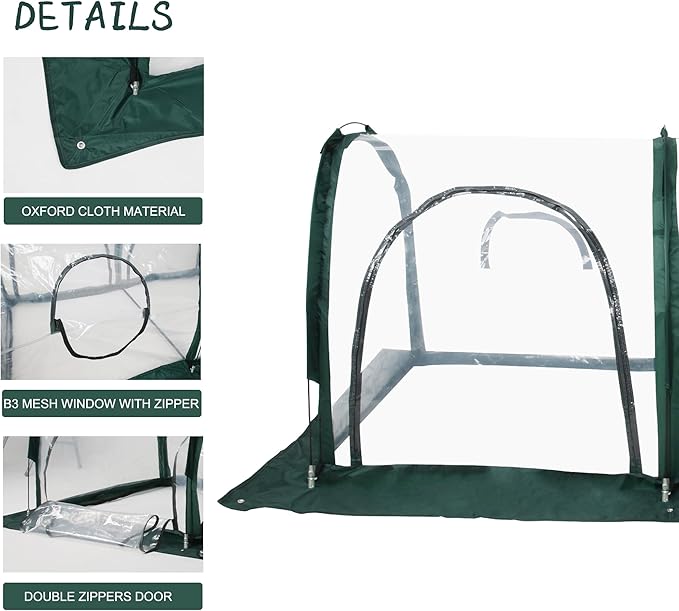 Portable Tunnel Greenhouse for Outdoors - Transparent Mini Greenhouses Ideal for Backyards and Outdoor Vegetable Cultivation (2M)