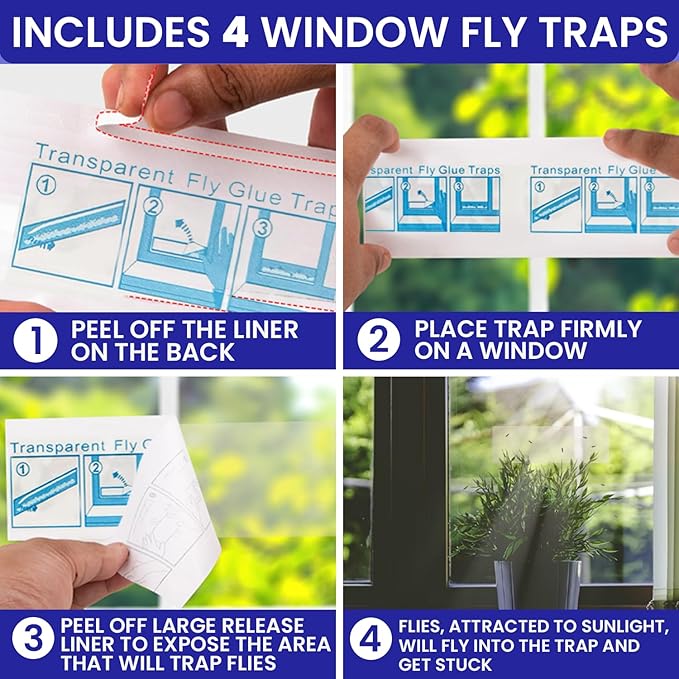 2 Leather Fly Swatter for Indoors. Long Handle, Heavy Duty Fly Swatter Manual Multi Pack. Flyswatters Heavy Duty Flyswatter 2 pack. Flies Swater Includes 4 Sticky Window Bug Traps. Mata Moscas Outdoor