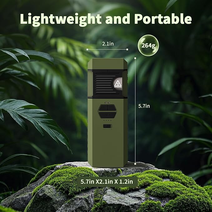 Portable Mosquito Repeller Device,Rechargeable Electronic Mosquito Repellent Device wiht Double-Sided Heating&Controllable Temperature,IP67 96sqft Protected Area for Camping,Fishing