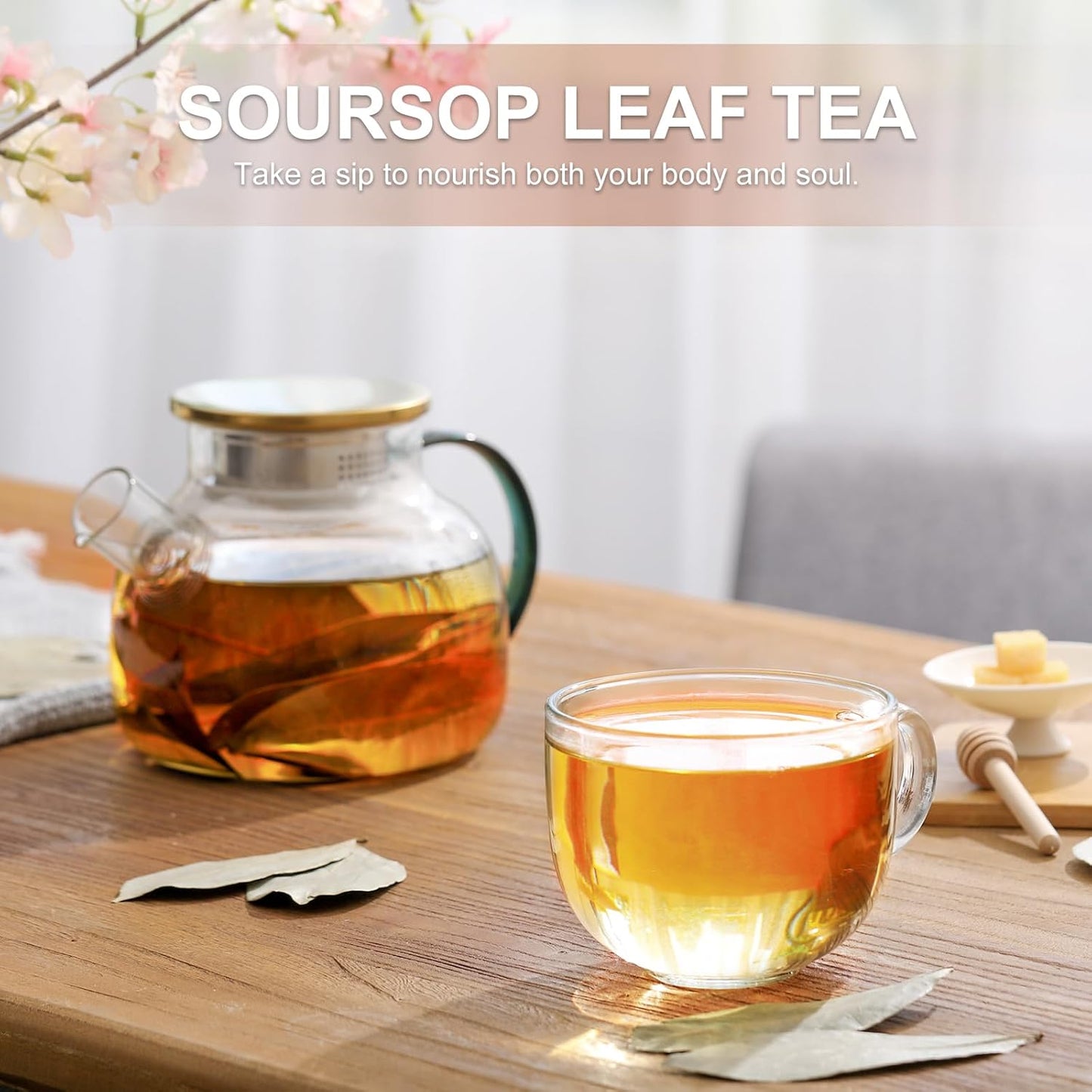 TEARELAE - Soursop Leaves Tea - 300+ Premium Soursop Graviola Dried Whole Leaves - Hojas De Guanabana - Country of Origin Thailand - Support Digestion & Rich In Nutrients