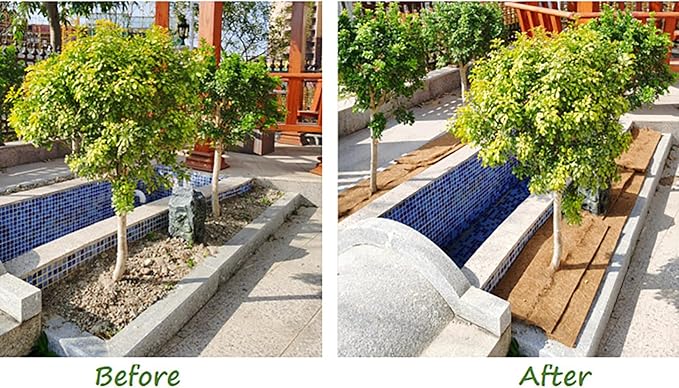 4 Rolls 16x40 Inch(40cm*100cm) Coco Liner Roll Natural Coconut Fiber mat Coconut Liners for Planter Flower Basket No-Slip Ice and Snow Carpet Mats Animal pet pad