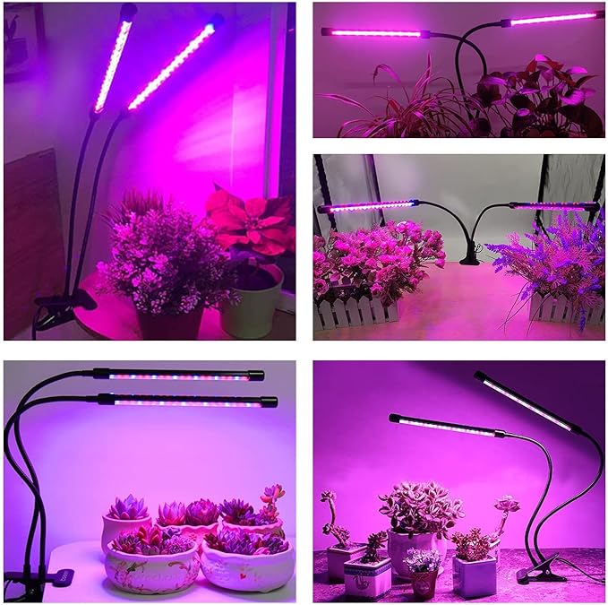 bseah Plant Lights for Indoor Plants, Full Spectrum Grow Lights, Auto ON & Off, Dimmable Lightness (1 Pack)