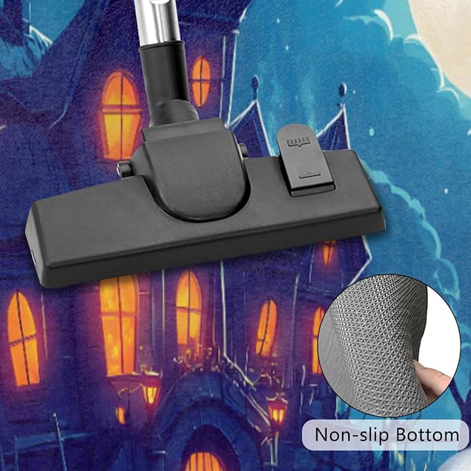 Halloween Half Round Door Mat, Halloween Castle Pumpkin Ghosts Semicircle Door Mats, Non Slip Area Rug Soft Doormat for Indoor Entrance Wear Resistant Welcome Mat for Garage Patio Home 24 x 36 In