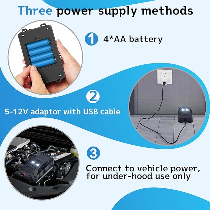 Ultrasonic Rodent Repellent, 2 Pack Plug-in Mouse Rat Pest Bat Squirrels Skunks Repellent for Car with Battery Powered Under Hood, Keep Mice Out of Cars Engines, Indoor, Outdoor, Garage, Hoom