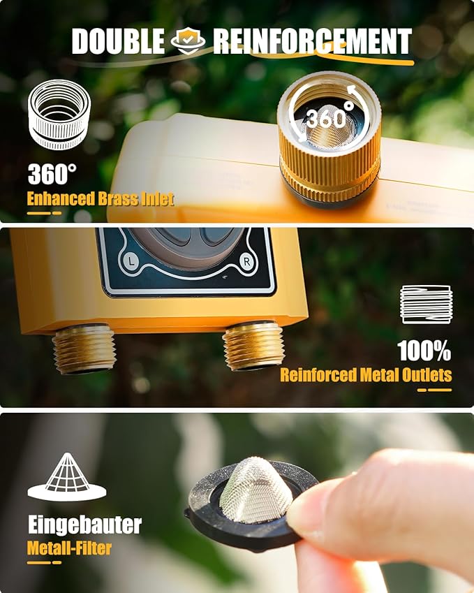 RAINPOINT WiFi Water Timer, Brass Inlet & Outlet,No WiFi Hub, 2.4Ghz WiFi Compatible, TWG004WRF Hub (Lot >202108)