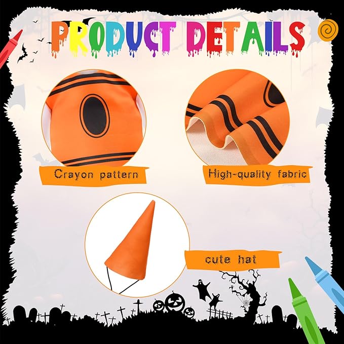 Geyoga Halloween Goose Crayon Costume Porch Goose Outfits 23" Fall Geese Clothes Classroom Lawn School Garden Patio Yard Outdoor Decorations(Orange,Crayon)