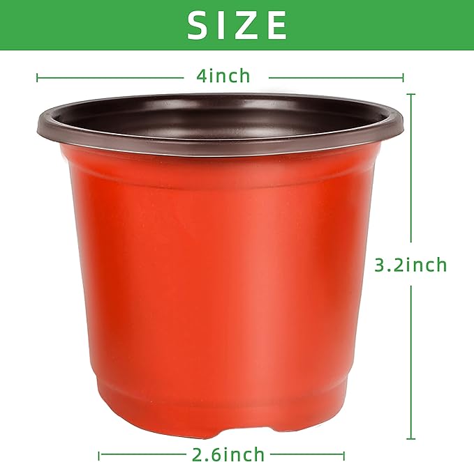 TDHDIKE Plastic Planter Nursery Pots 4" Small (50pcs) Seedlings Flower Pots Container Seed Starting Pots for Plants Come with 50pcs Labels