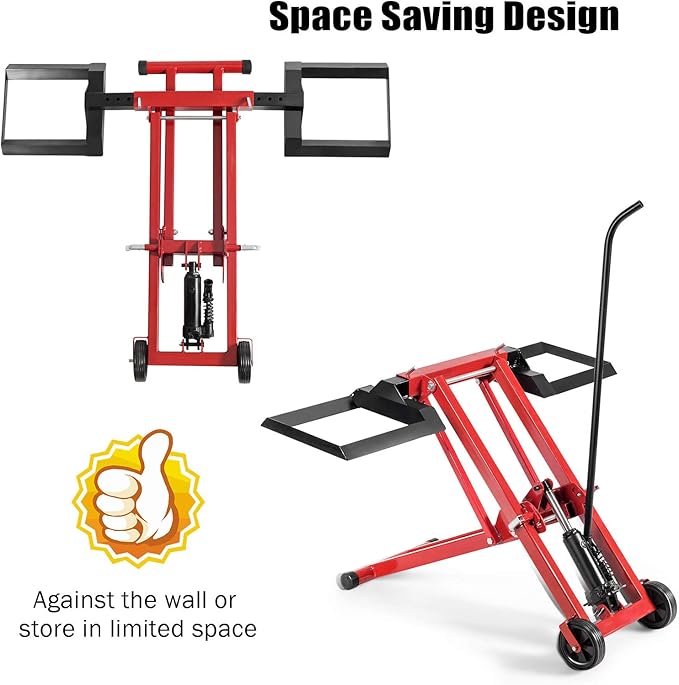 Goplus Lawn Mower Lift, 500LBS Zero Turn Mower Lift with Hydraulic Jack, Mower Lift Jack for Riding Tractors