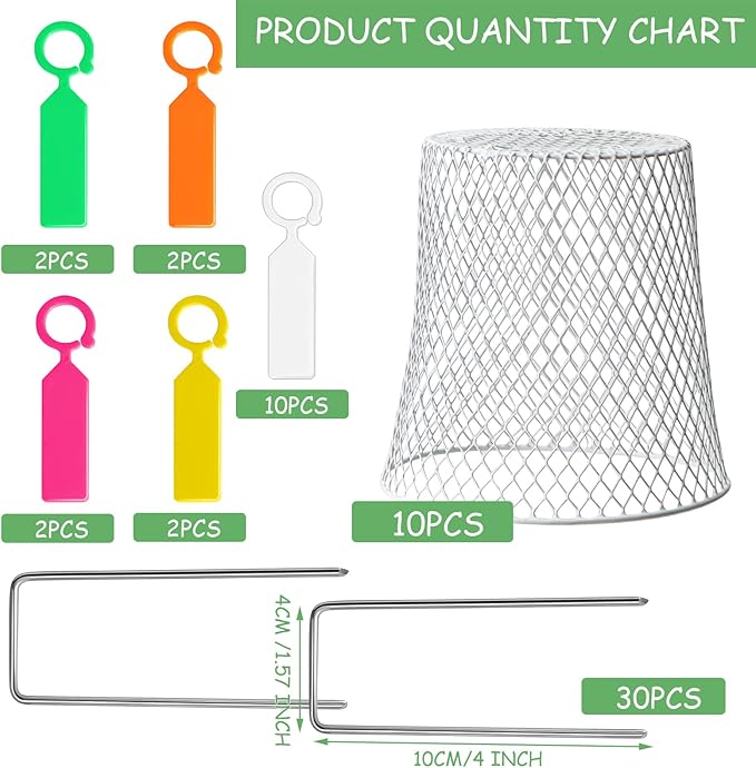 10 Pcs 8inch Chicken Wire Plant Covers Wire Garden Cloches Chicken Wire Cloche Plant Protector Metal Heavy Duty Garden Plant Cloche for Keeping Bunnies Chicken Squirrels Birds Other Out