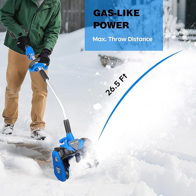40V Cordless Snow Shovel, 13.5-Inch Battery Snow Blower Electric with Adjustable Directional Plate, 2×20V/4.0Ah Lithium Batteries and Quick Dual-Port Charger Included