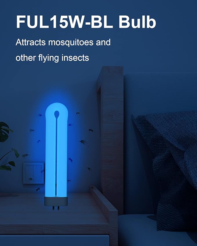 Shootingstar Bug Zapper Replacement Light Bulb for 15W Insect Attracting Lamp with 4-Pin Base, Ful 15W-BL U Shaped Twin Tube Bulb for Outdoor Mosquito Zapper, 4 Pack