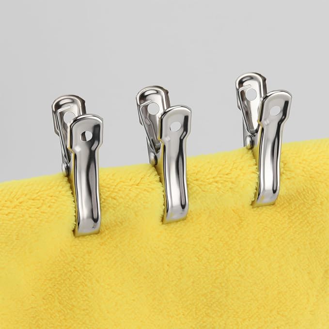 HAKZEON 160 PCS Garden Clips, Stainless Steel Greenhouse Clamps, Greenhouse Clips for Netting, Heavy Duty Row Cover Clips for Cloth and Fixing Plant Cover Film, 2 Inch