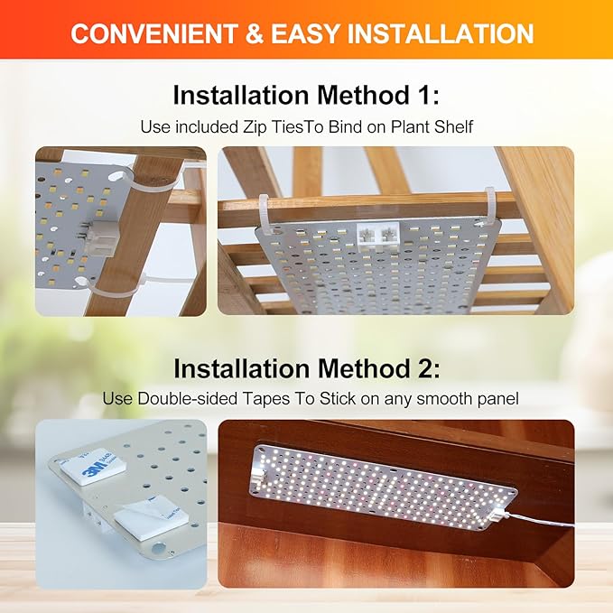 FECiDA 6Pack Grow Lights for Seed Starting, 2025 60W Flat Grow Light Panels for Shelves, Under Cabinet/Counter, Greenhouse, Indoor Plants, 4,8,12 Hr Timer, Free Linking