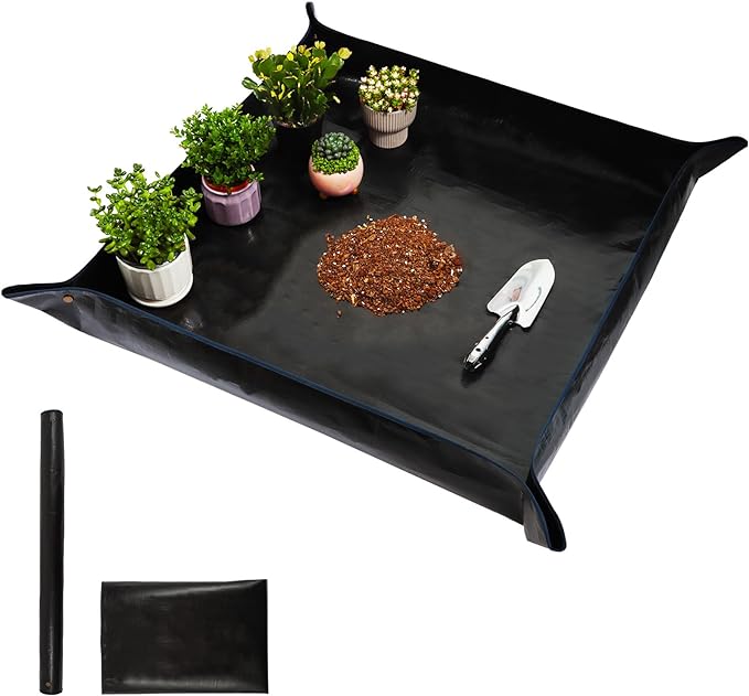 39.4" x 39.4" Large Plant Repotting Mat for Indoor Plants, Portable and Foldable Gardening mat, Waterproof Transplanting Potting Mat in Garden Outdoor