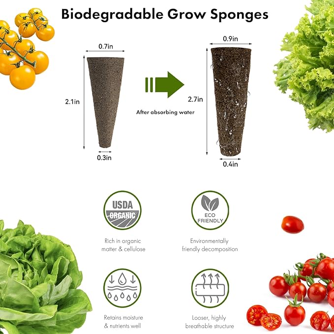 LYKO Low-Calorie Salad Seed Pods for AeroGarden, Ahopegarden, iDOO Hydroponics Growing System, 350 Seeds+ Including American Fast Lettuce, Buttercrunch Lettuce, Red Tomato, Golden Tomato (12-Pods)