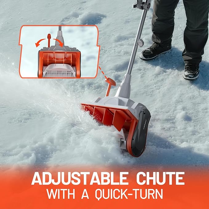 Litheli Electric Snow Shovel Cordless 2x20V, Brushless Lightweight Battery Powered Snow Blower with 4.0Ah Battery, Easy Snow Removal Tool for Driveways, Sidewalks, Patios and Decks