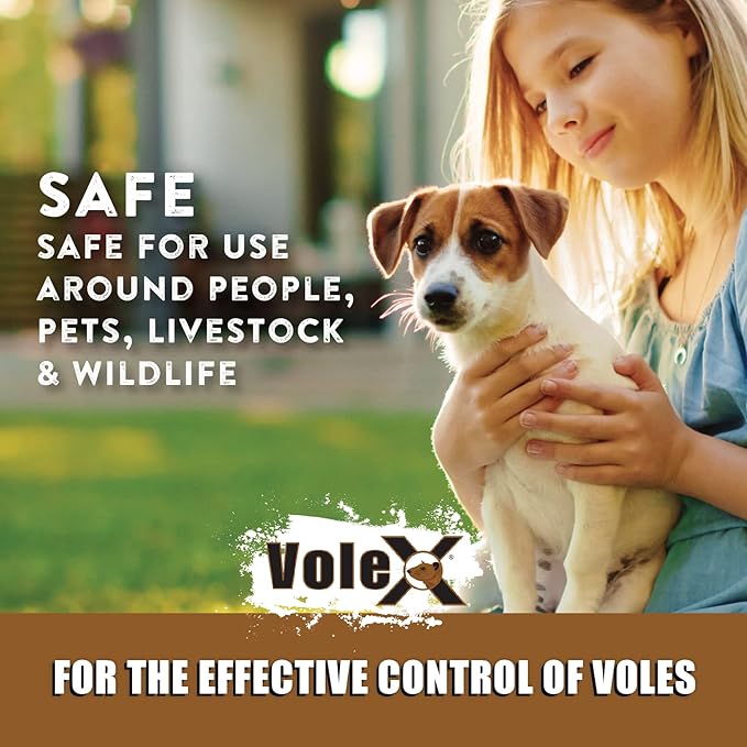 VoleX - Effective Against All Species of Voles. Safe for Use Around People, Pets, Livestock, and Wildlife