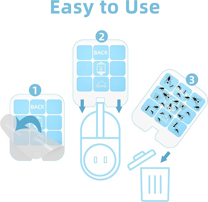 40 Pack Trap Refill Compatible with Saferr Home Fly Trap Refill,Applicable to SH502、SH503、23005-06 and DT3005W、DT3005W-DS3,Indoor Fly Trap Plug-in Insect Trap Replacement (40)