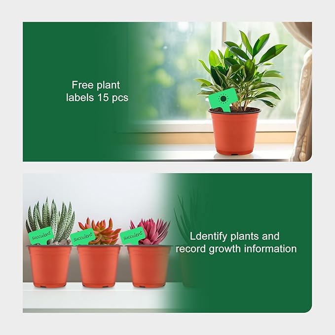 GROWNEER 60-Pack 6 Inch Plastic Nursery Pots with 15 Plant Labels – Seed Starter Kit for Indoor & Outdoor Flower Planting and Gardening Seedling Planter