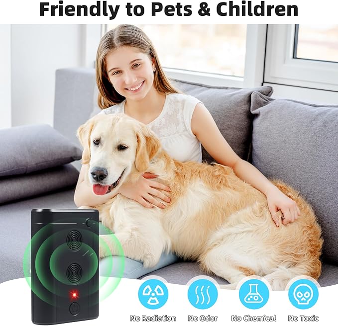 2025 Upgraded Ultrasonic Bat Repellent Devices for Attic Porch House, Adjustable Plug in Bat Exclusion Device for Indoor Use, Friendly to Human and Pet(2Pack)