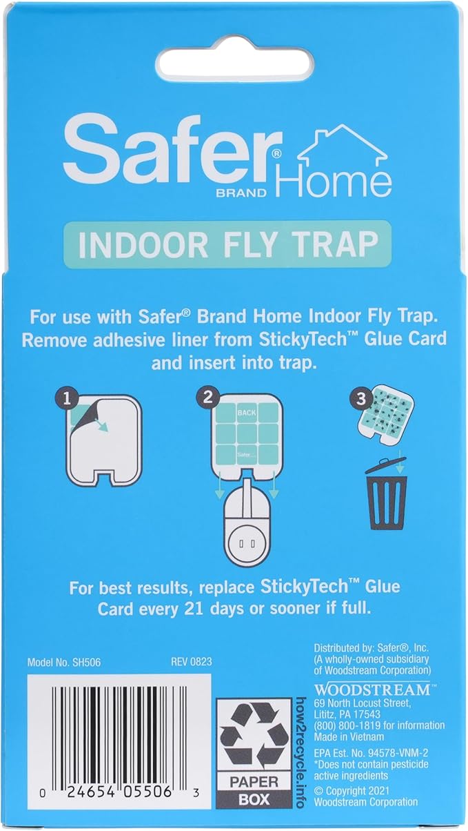 Safer Home SH506 Trap Refill Pack of Glue Cards for SH502 Indoor Fly Trap, 6 Count (Pack of 1)