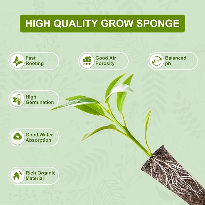 102 PCS Hydroponic Seeds Pods Kit for Indoor Hydroponic Systems,Seed Starter Pods Kit with 80 Pack Grow Sponge,20 Plant Labels and 2 Tweezers