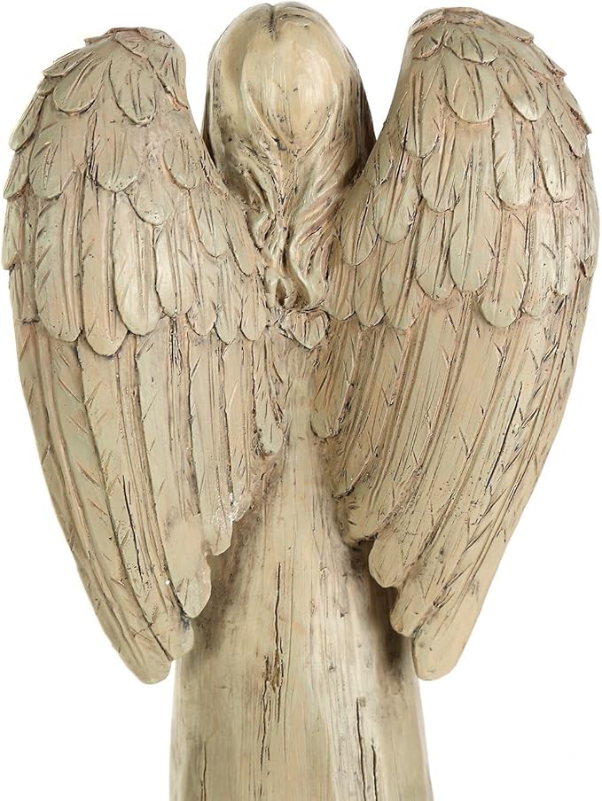 Garden Resin Angel Statue Standing Praying, Patio and Lawn Decoration Outdoor Waterproof Sculpture Ornament for Angel Memorial Gifts Home Decoration, 13" H