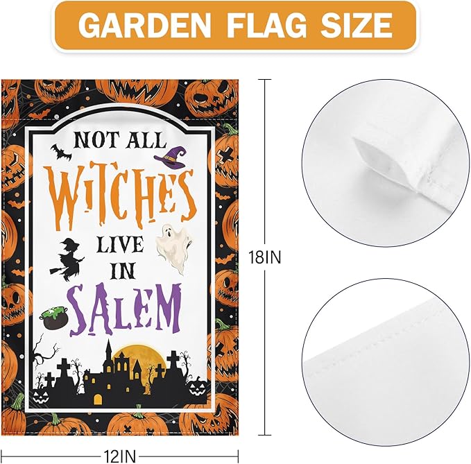 Halloween Decoration Pumpkin Welcome Garden Flag 12x18 Double-Sided Halloween Party Welcome Festival Garden Porch Terrace Lawn Courtyard Decoration Flag