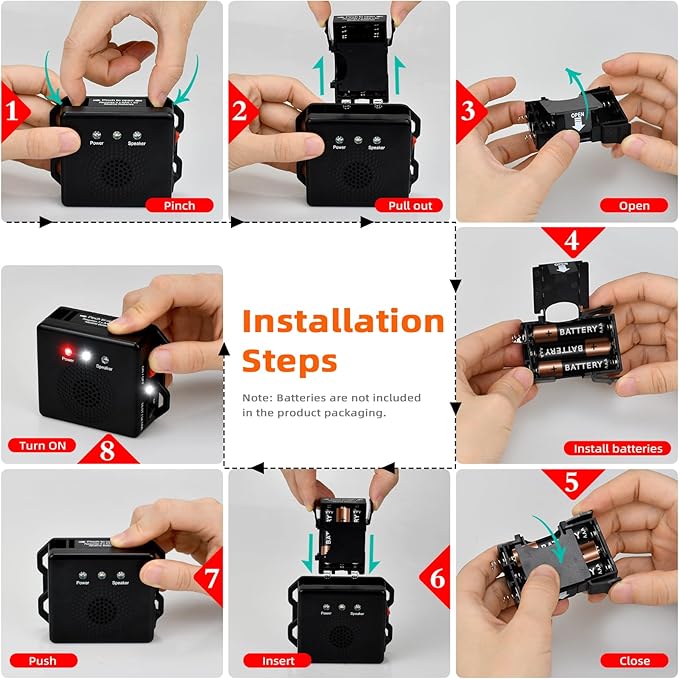 Rodent Repellent for Car, Battery Powered Under Hood Animal Repeller, Ultrasonic Rat and Mice Deterrent Device, Electronic Pest Control for RV, Truck, Garage, Vehicle Engine Protection, Pack of 4