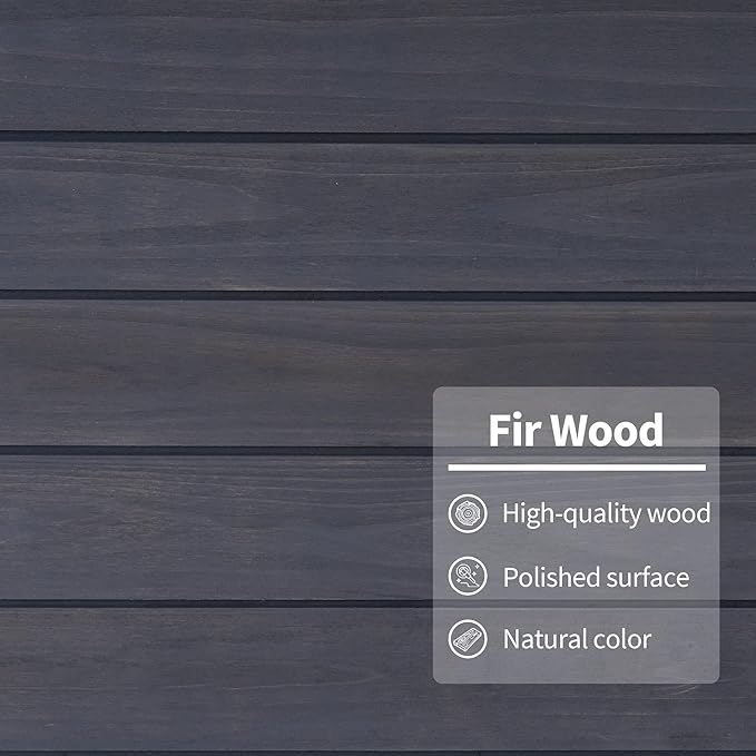 MCombo Outdoor Storage Cabinet with Shelves, Wood Garden Shed with Floor, Outside Tool Shed with 2 Lockable Doors for Backyard Patio Lawn, 1400 (Gray)