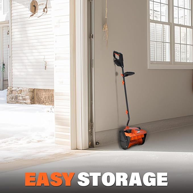 MAXLANDER Electric Snow Shovel Cordless, 20V 12-Inch Cordless Snow Blower, Battery Snow Shovel with Directional Plate & LED Lights (4.0Ah Battery, Quick Charger & Cover Included