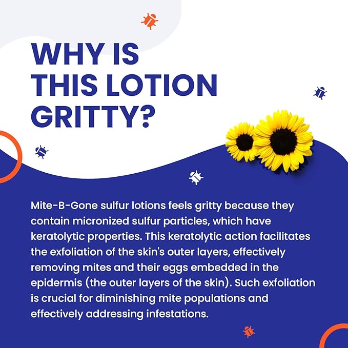 All-Natural Itch Relief by Mite-B-Gone - Sulfur Lotion Treatment for Acne, Bug Bites, Skin Redness & Itching, Discomfort & Rosacea | Safe for Kids and Adults| Fast & Effective for All Skin Types| 4 oz